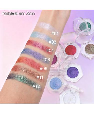  Erinde Erinde Glitter Eyeshadow Unique Highly Pigmented Eyeshadow Fine and Soft Texture Long Lasting Illuminating Powder Easy to Blend Wrinkle Free Eye Makeup - Buy Online on GoSupps.com