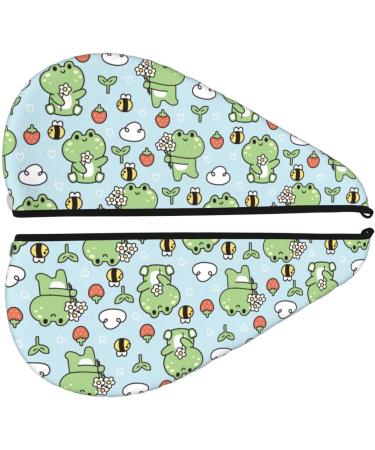 Hair Towel Wrap - Quick Drying Cute Floral Frog Turban | Hair Drying Towel with Button - Buy Online on GoSupps.com