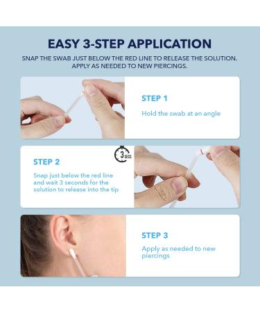 Recuren Plus Piercing Aftercare Swabs - 50 Pcs Skincare Swabs for Healing and Cleansing Irritated Piercings - Buy Online on GoSupps.com