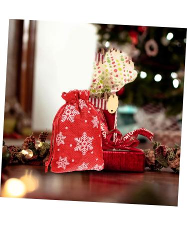 PLAFOPE Candy 10pcs Snowflake Burlap Bag Holiday Pouch Portable Bag Package Bag Storage Bag Handbag Christmas 14X10X0.3CM Red - Buy Online on GoSupps.com