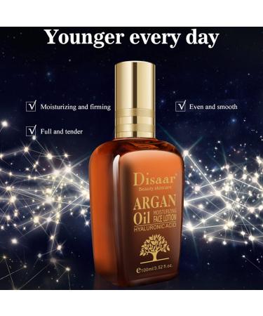 DISAAR Beauty Argan Oil Moisturizing Face Lotion Hyaluronic Acid Anti-Aging Shrink Pores 100ml/3.52fl.oz - Buy Online on GoSupps.com