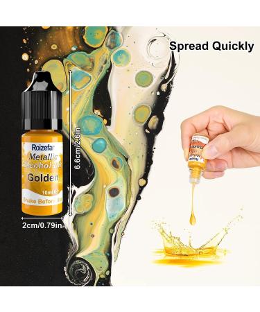 Metallic Alcohol Ink Set - 28 Vivid Colors for Resin Art & Glass Painting - Fast Drying & High Concentration - 10ml Bottles - Buy Online on GoSupps.com