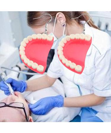 BAUNA Dental Teeth Earrings Funny 3D Tooth Model Medical Hygienist Dentist Gift for Dental Assistant (Dental Teeth Earrings) - Buy Online on GoSupps.com