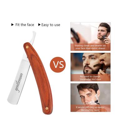 OXYEFEI Personalized Straight Edge Razor - Stainless Steel Blade & Wooden Handle | Perfect Gift for Father's Day & Haircuts (Red - Buy Online on GoSupps.com