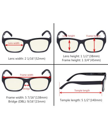 Eyekepper 3 Pack Blue Light Filter Glasses for Men & Women - Large Square Frame +1.50 Computer Reading Glasses | Anti-Glare & Blue Ray Protection - Buy Online on GoSupps.com