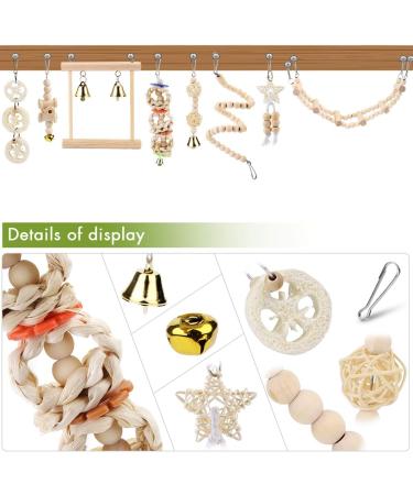Vegena Bird Toys Set of 8 - Colorful Wooden Ladder Toys & Landing Pads for Budgies Parrots Finches & More - Premium Cage Accessories - Buy Online on GoSupps.com