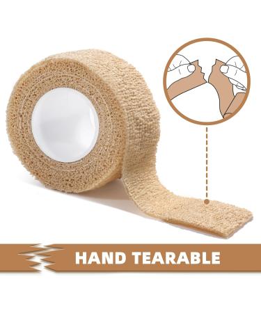 Anjocare Self-Adhesive Bandage Wrap (8 Pack) - Breathable Cohesive Bandage for First Aid Sports Injuries and Pet Care (2.5cm x 4.5m) - Beige & Blue - Buy Online on GoSupps.com