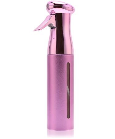 Salon Style Hair Spray Bottle  Fine Mist Continuous Spray Bottle | 10 Oz Luminous Aerosol Free Water Sprayer for Hairstyling  Plants  Cleaning Solutions Dispensing - Purple