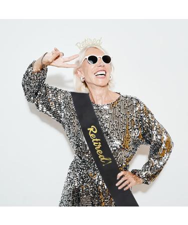 Casoty Retirement Headband and Sash Set Black and Gold - Buy Online on GoSupps.com