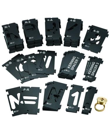 Rockler Router Letter Template Set (1-1/2H - 99 Pieces)  State Park Font Letter Router Template  Interlocking Sign Making Templates w/ Letters, Numbers, & More - Interlock Signmaker's Templates