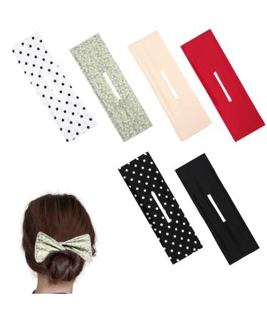 6 Pcs Lazy Deft Bun Maker Hair Bun Maker  Hair Accessories For Women Multi-color Cloth Magic Hair Clip  Lazy Hair Curler Flexible Reusable Fashion Hairbands (6pcs)