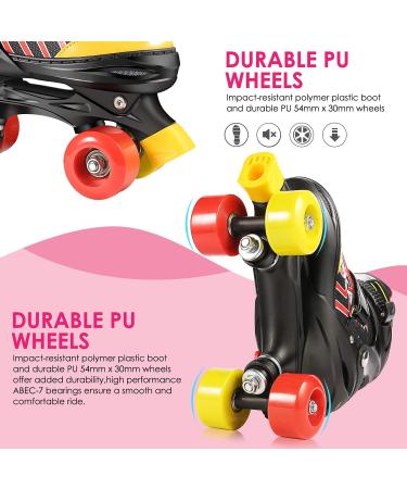 Hikole Kids Roller Skates for Girls Boys - Adjustable 4 Size Black Pink Roller Skates - Safe and Comfortable - Christmas Gifts - Buy Online on GoSupps.com