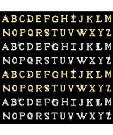 104pcs Rhinestone Letters Nail Studs - Gold & Silver 3D Alphabet Charms for DIY Manicure & Nail Art - Women's Jewelry Making Crafts - Buy Online on GoSupps.com