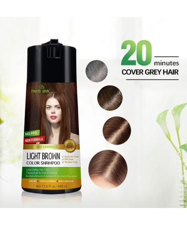 Herbishh Enriched Hair Color Shampoo for Gray Hair - DIY Light Brown Formula - Buy Online on GoSupps.com