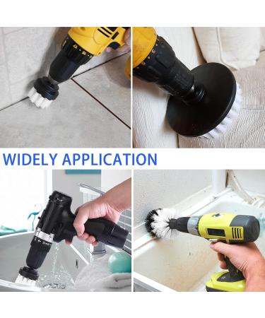 Drill Brush Attachment Set BUYAOBL 4 Pack Power Scrubber Cleaning Brush All Purpose Scrub Brush for Tiles Carpet Sinks Tub Automotive Kitchen and Bathroom Cleaning (White) 4 PCS White Drill Brush - Buy Online on GoSupps.com