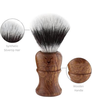 JAG Shaving Razor Set - Sustainable 3-Part Wood Shaving Set with Synthetic Silver Tip Brush Stand & Leather Bag - Eco-Friendly Grooming Solution - Buy Online on GoSupps.com