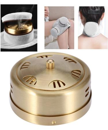 Portable Copper Moxa Box - 6-Hole Chinese Mugwort Heat Pack for Back Pain Muscle Stiffness & Digestive Disorders | International Shipping Available - Buy Online on GoSupps.com