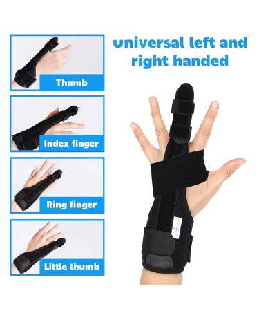 Jetisva Trigger Finger Splint Support with Wrist Brace - Adjustable Thumb and Middle Finger Splint for Arthritis - Right and Left Hand Support - Buy Online on GoSupps.com