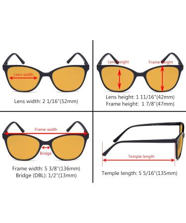 Eyekepper 4 Pack Cat Eye Blue Light Filter Glasses for Women - Anti Glare Computer Reading Glasses - Oversized +0.00 Orange Tinted Blue Light Blocking - Buy Online on GoSupps.com