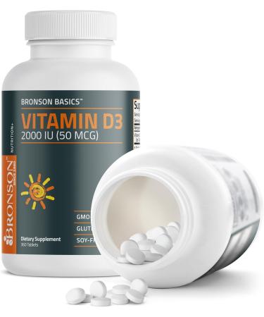 Bronson Vitamin D3 2000 IU (50mcg) Non-GMO, 360 Tablets - Buy Online on GoSupps.com