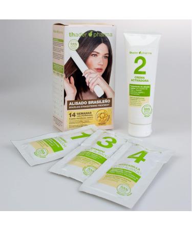 Thader TH Pharma Formalin Free Brazilian Straightening Kit with Argan and Tsubaki Oils Keratin and Amino Acids (White - Dark Hair) - Buy Online on GoSupps.com