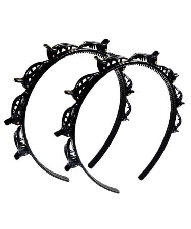 Jinglive Hairstyle Aid Hair Reifts 2 Spit Double Bang Hair straps Hairyard Gothic Punk Hairstyle Hairpin Hairdress Double Pony Twist hair band Clips for women girls