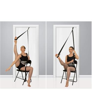 Stretch Strap with Door Anchor for Improved Leg Stretching - Perfect Home Equipment for Ballet, Dance, MMA, Yoga & Gymnastics - Includes Booklet & Box (Black) - Buy Online on GoSupps.com