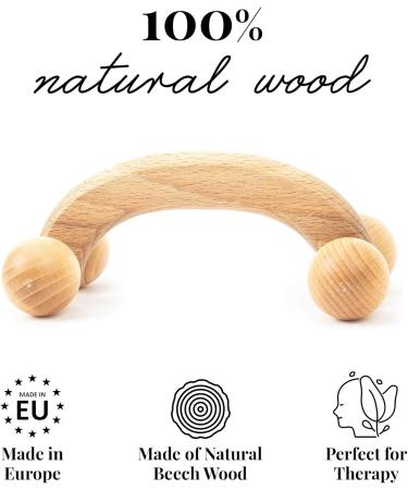 Tuuli Accessories Wooden Massage Roller Ball for Back Neck & Shoulder - 18x7x6 cm | International Shipping - Buy Online on GoSupps.com