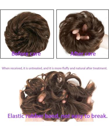 Hair Bun Hairpiece for Women Messy Bun Hair Piece Scrunchie Tousled Updo Hair Extensions Bun with Rubber Band Curly Wavy Ponytail Extensions Synthetic Chignon for Women Girls Hair Chignons(2) - Buy Online on GoSupps.com