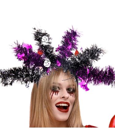 Halloween Headbands - Colorful Wool Strips Halloween Hair Bands | Halloween Headwear Cosplay Props for Favors Skeleton Bat