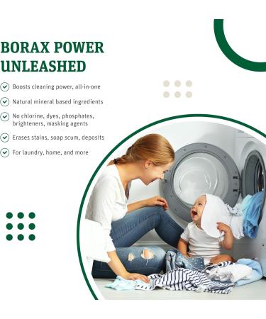 Grab Green Borax Natural Laundry Detergent Booster & Multipurpose Cleaner - 4 lbs | Eco-Friendly Plant & Mineral Based Superior Cleaning Power - Buy Online on GoSupps.com