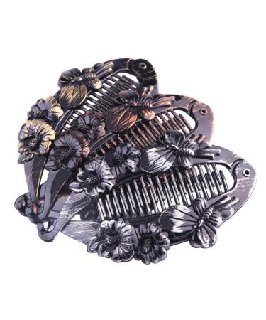 Lurrose 9pcs banana hair clips wire hoop flower hair comb claw women hair accessory