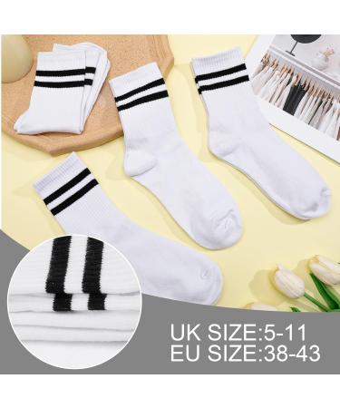 Buy Utensilsto Women's Sports Socks - 6 Pairs of Tennis & Striped Cotton Socks (Size 38-43) - Comfortable & Stylish - Buy Online on GoSupps.com