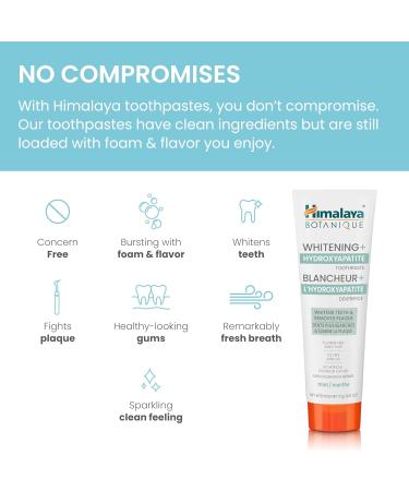 Himalaya Botanique Whitening + Hydroxyapatite Toothpaste for Whiter Teeth & Fresher Breath Hydroxyapatite Support & Mint Flavor Fluoride-Free SLS Free & Vegan 4.0 oz 2 Pack 113 g (Pack of 2) - Buy Online on GoSupps.com