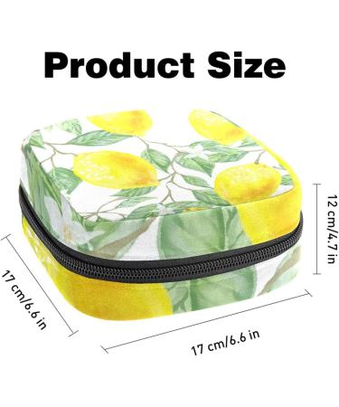 Menstruation Pad Bag with Zipper Stylish Women's Napkin & Tampon Collection Bags (Leaf Green Yellow Lemon Fruits) - Buy Online on GoSupps.com