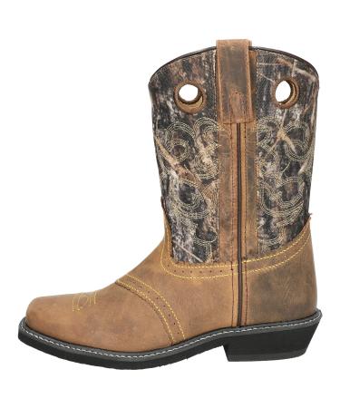 Smoky Mountain Boots | Pawnee Series | Womens Western Boot | 9-Inch Height | Square Toe | Genuine Leather | True Timber Camo | Crepe Sole & Walking Heel | Man-Made Lining & Leather Upper | Steel Shank 5.5 Brown Oil Distress/Camo