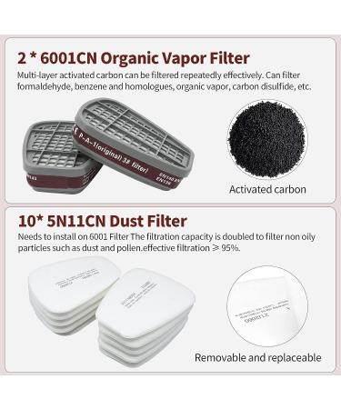 FANGNISN 6800 Gas Mask with Activated Carbon Filter - Full Face Respirator for Organic Vapor, Paint, Chemicals - Ideal for Welding, Polishing, Sanding - Buy Online on GoSupps.com