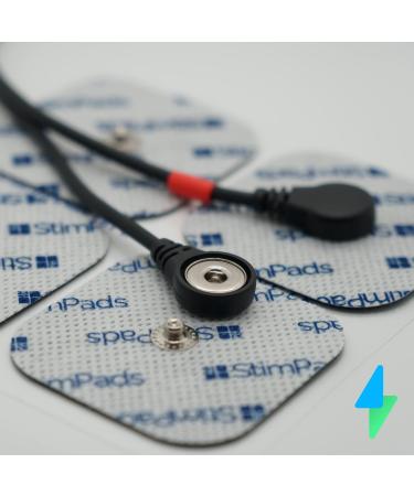 Stimpads Professional Silver EMS Electrodes for Compex - 4 Pack 50x100mm with EASY SNAP - Top Conductivity & Certified Medical Device - Buy Online on GoSupps.com