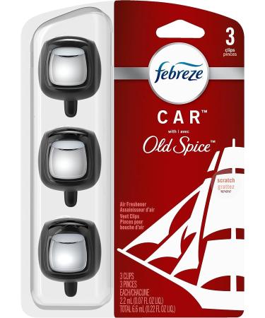 Febreze Old Spice Car Vent Clips - 3 Count Pack, Odor Fighter for Strong Odors - Buy Online on GoSupps.com