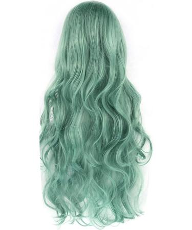 ColorfulPanda Long Curly Wavy Light Green Lolita Style Anime Wig for Women - Cosplay Party Costume Wig - Buy Online on GoSupps.com