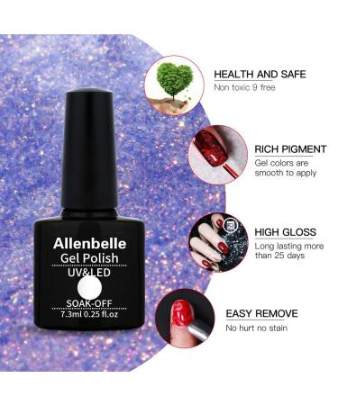 Allenbelle Black and White Gel Nail Polish Set - 2PCS Soak Off Nail Art Manicure Kit - Salon Quality DIY at Home - Buy Online on GoSupps.com
