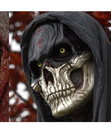 Halloween Face Bloody Face - Realistic Creepy Halloween Full Head Skull Face Scary Latex Face for Party Props - Buy Online on GoSupps.com