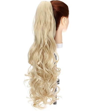 S-noilite Clip in Ponytail Extension 24 Curly Wavy Synthetic Hairpiece for Women - Golden Mix Bleach Blonde - Buy Online on GoSupps.com