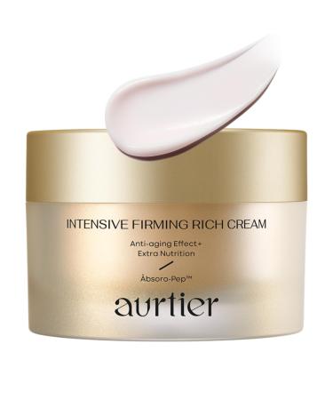 aurtier Intensive Firming Rich Cream Anti-Aging Moisturizer with Collagen Peptides EGF Hyaluronic Acid for Wrinkle Smooths Firming Lifting & Deep Hydration 1.69 Oz