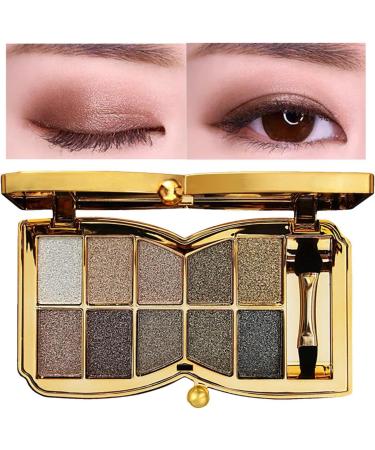 10 Colors Glitter Eyeshadow Pallet Shimmer Colorful Eyeshadow Palette Makeup Diamond Bright Makeup Shimmery Highly Pigmented Waterproof Long-lasting Sweatproof Practice Make Up - Buy Online on GoSupps.com