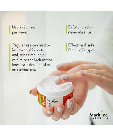 Maritime Naturals Exfoliating Scrub Naturally Unscented Face Exfoliator For All Skin Types with Tropical Fruit Extracts Shea Butter & Vitamin E Gentle Facial Scrub For Glowing Skin 120 mL - Buy Online on GoSupps.com