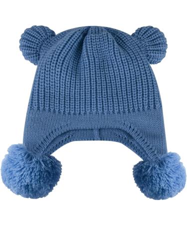 KAKU NANU Toddler Winter Hat with Double Pom Pom | Fleece Lined Beanie for Baby Boys and Girls | Blue | Ages 1-2 Years - Buy Online on GoSupps.com