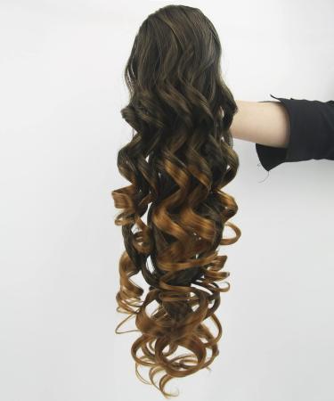 IMISSU Long Curly Claw Ponytail Clip On Hair Extension Pony Tail Hair Piece (Black Ombre Brown 1T30) - Buy Online on GoSupps.com