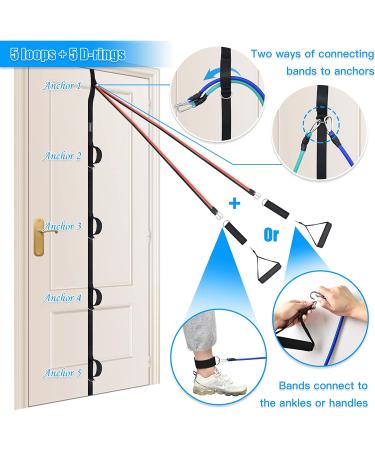 Brebebe Door Anchor Strap for Resistance Bands - Multi Point Gym Attachment for Home Fitness - Portable, Easy Installation - Punch-Free - 14 pc Set - Buy Online on GoSupps.com