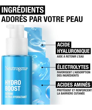Neutrogena | Hydro Boost Ultra Hydrating Serum (30 ml pump bottle) Facial treatment with hyaluronic acid amino acids and electrolytes Lightweight fast-absorbing serum - Buy Online on GoSupps.com